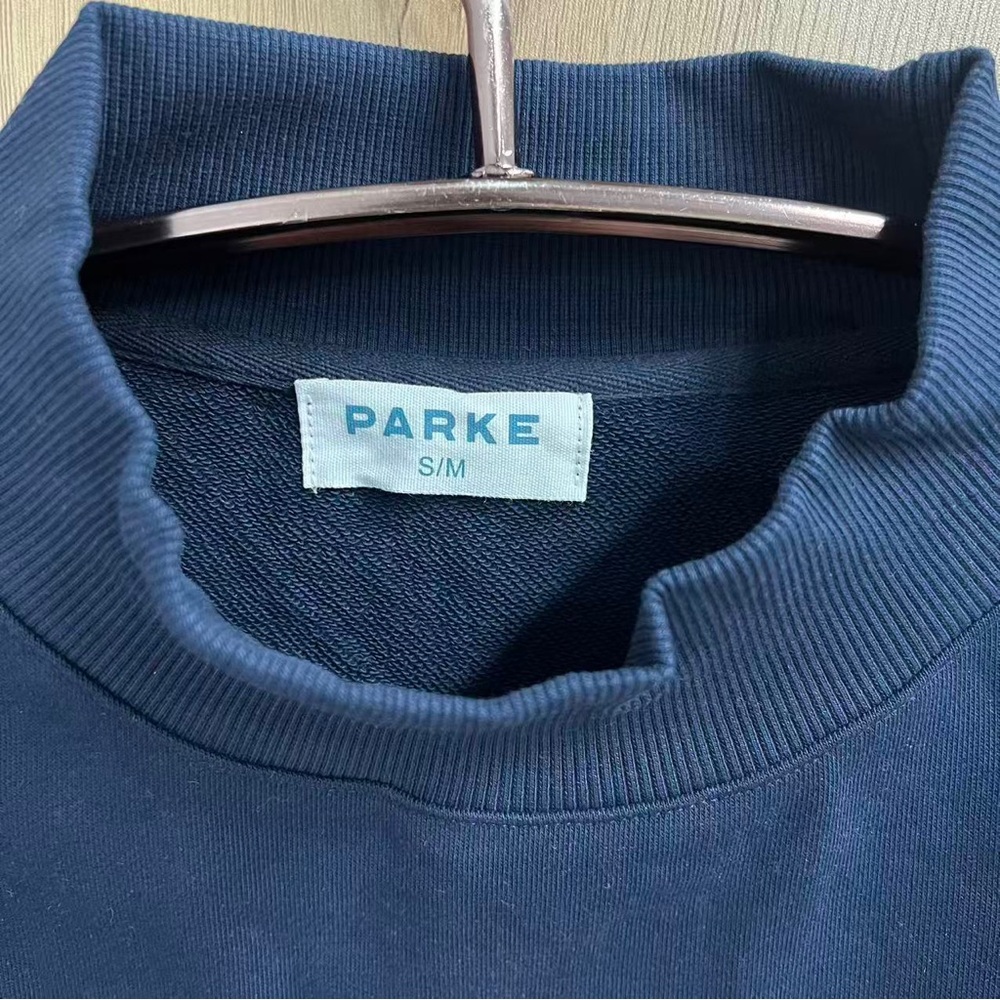 Parke Navy Crewneck Sweatshirt with Orange Applique - Picture 4 of 5